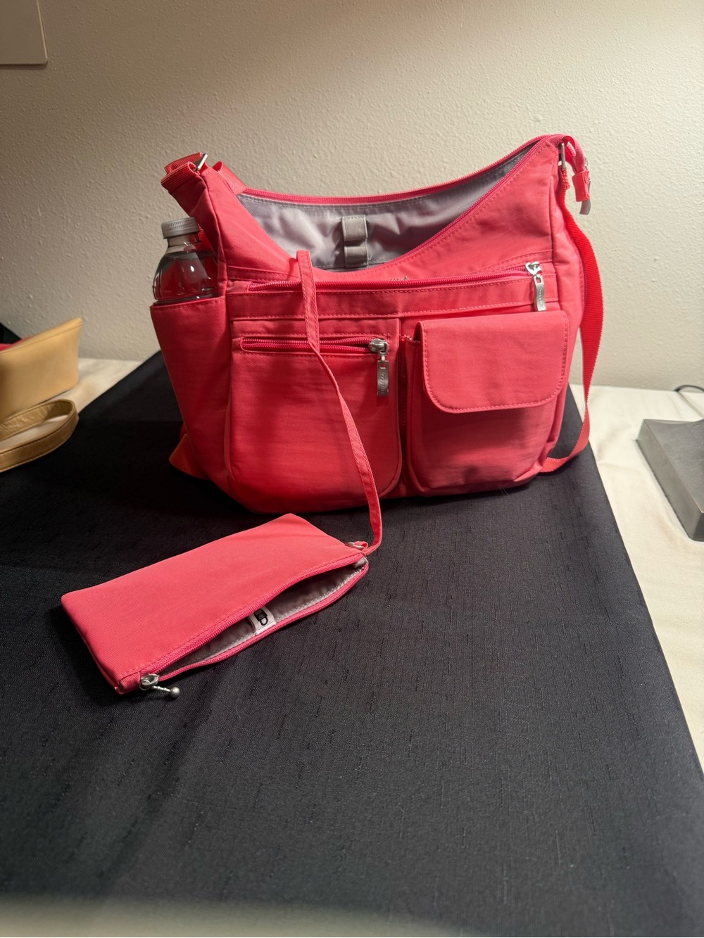 Baggallini Coral Pink Crossbody Organizer Bag - Picture 3 of 6